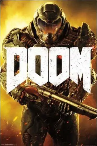 DOOM-Морская видео игра Шелковый постер декоративная стена краска 24x36 дюймов