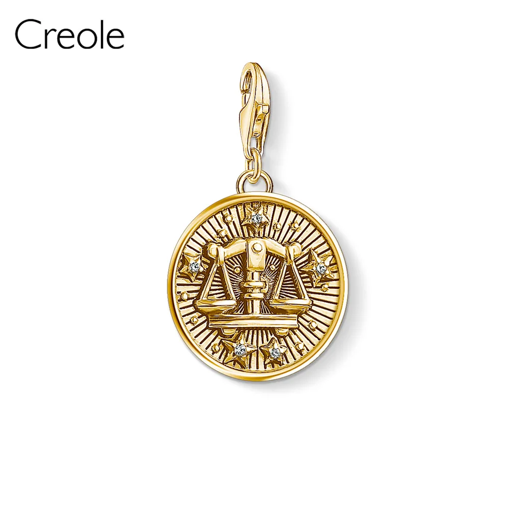 Libra Знак зодиака звезда Овен, Телец Близнецы Рак Лев Дева весы Скорпион Козерога Водолей, рыбы Шарм, 925 пробы Серебряный подарок - Окраска металла: Libra