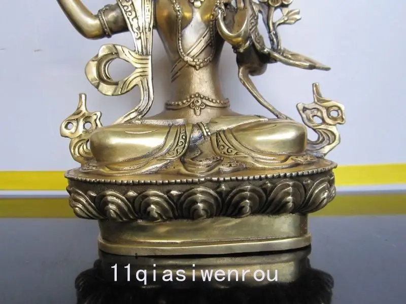 Коллекционная тибетская буддийская из бронзы Манджушри Будда Металлическая