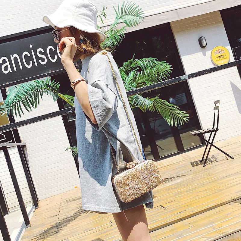 2019 роскошный вечерний клатч ручной работы с цветами сумочка цепочкой и цветком