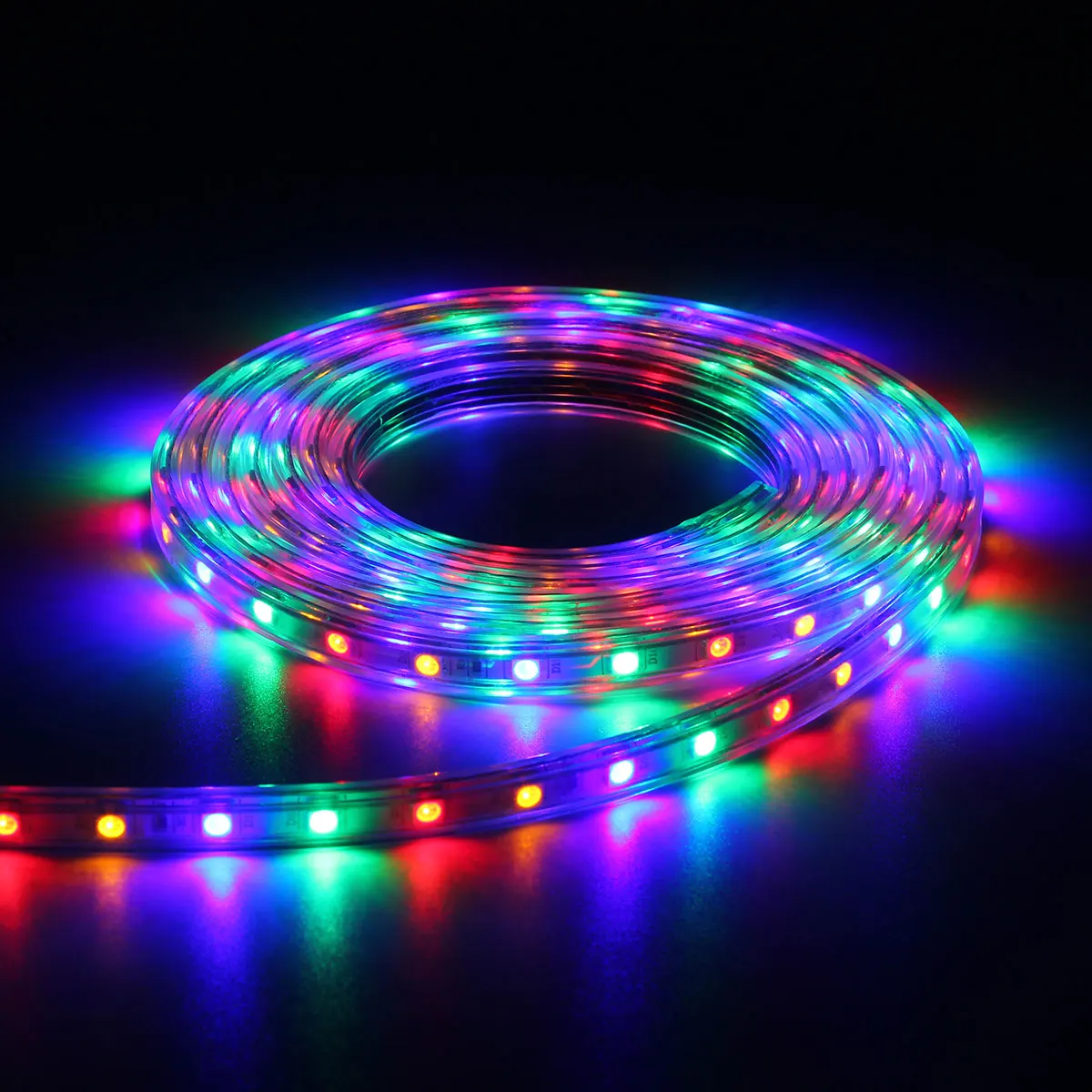 RGB 220 V 300 CM 5050 светодиодный SMD открытый IP67 Водонепроницаемый RGB 5050 SMD 60 Светодиодный s/M гибкие ленты канат полосы света вечерние сад - Испускаемый цвет: RGB