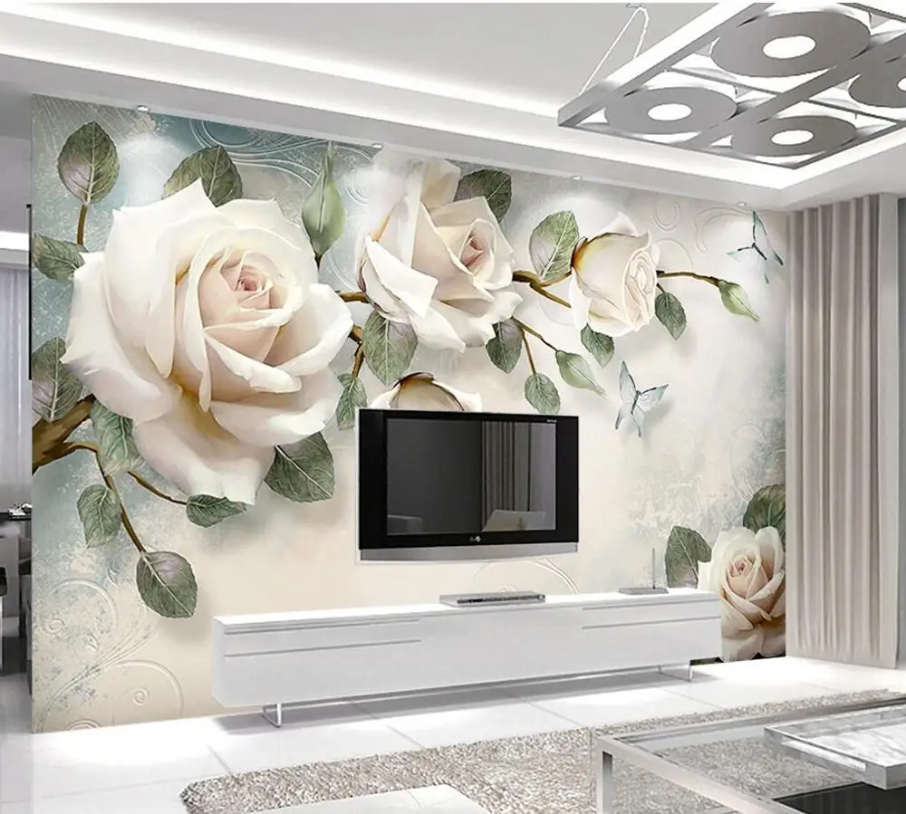 Beibehang papel де parede пользовательские фото обои Большая фреска 3d Роскошные цветы 3d ювелирные изделия ТВ фон стены 3d обои - Цвет: 16674719