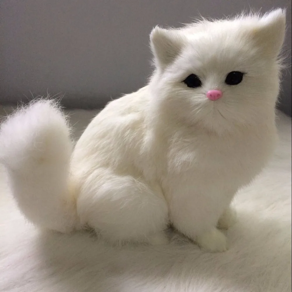 

ZILIN Persian Cat Blue Eyes Simulated Cat Children Pet Cat 16*12*18 cm