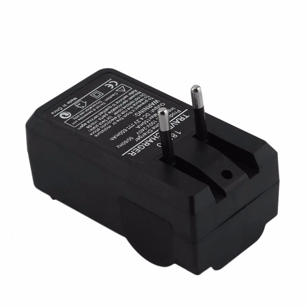 Зарядное устройство 18650 с двойными зарядными портами черная штепсельная вилка