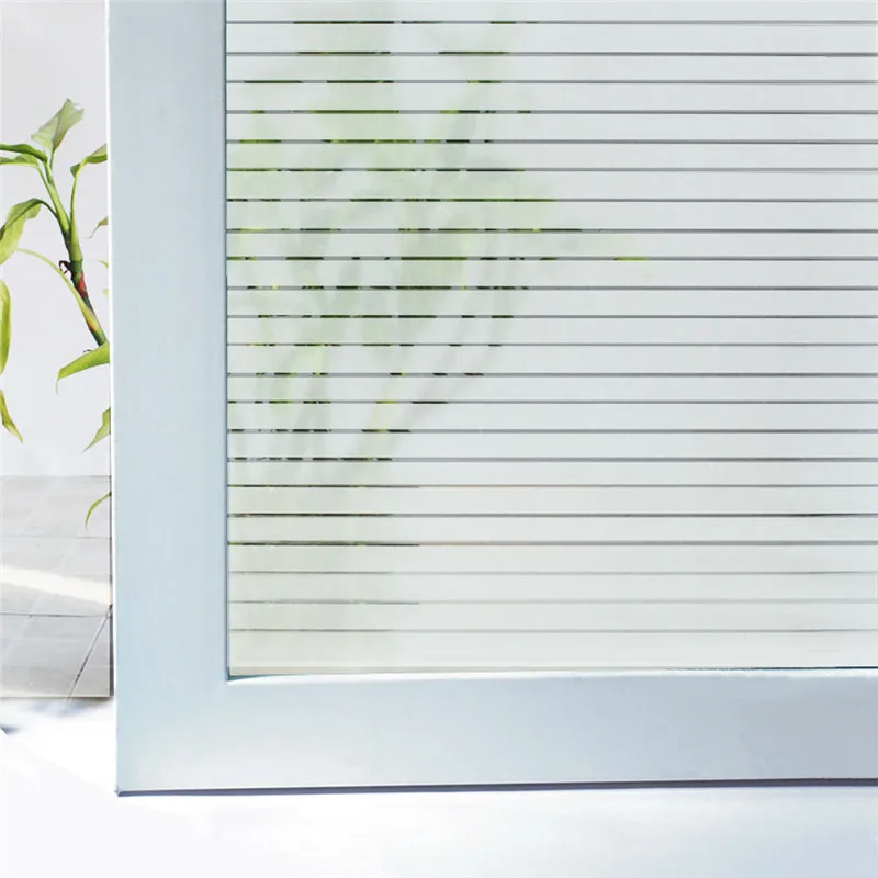 Стеклянная оконная пленка матовая Современная полоса самоклеющаяся наклейка