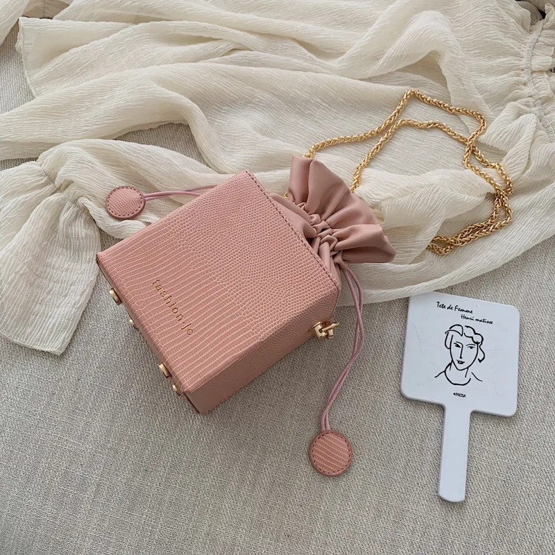 Новейшая модная небольшая сумка корзина женская мессенджер на цепочке плечо для