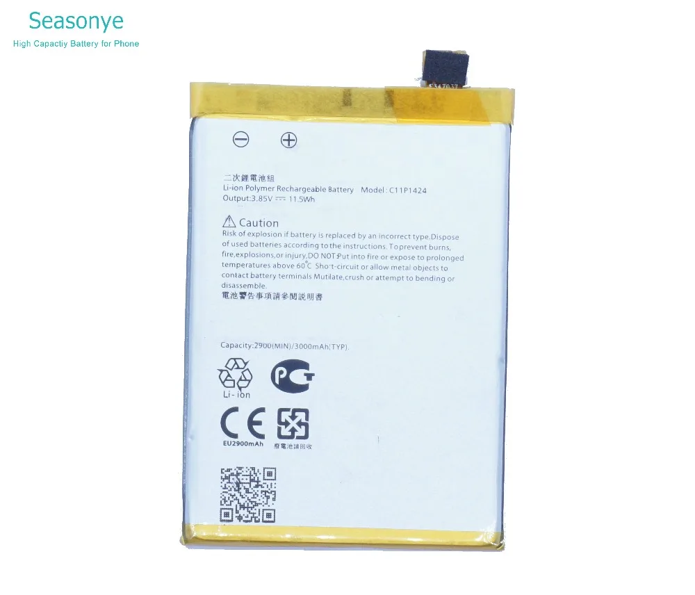 Seasonye 1x3000 мА/ч, C11P1424 Замена Батарея для ASUS Zenfone2 Zenfone 2 ZE550 мл Z008D ZE550ML ZE551ML Z00AD Z00ADB