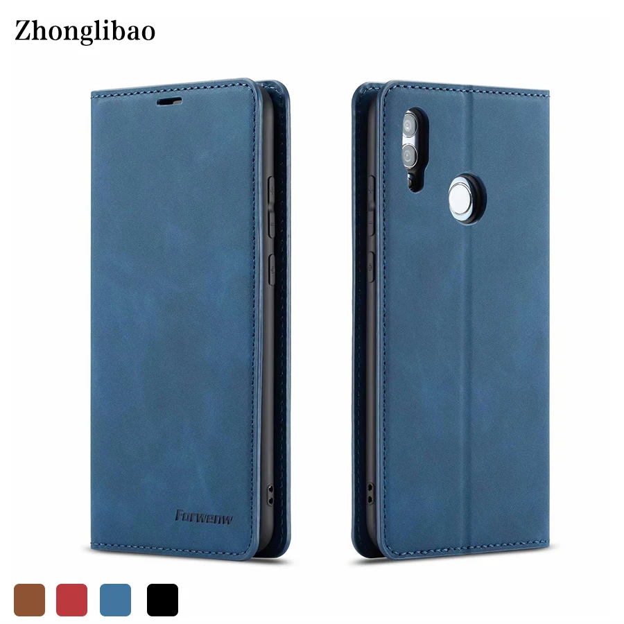 Роскошный Магнитный кожаный флип чехол для телефона Huawei P Smart 2019 Funda держатель