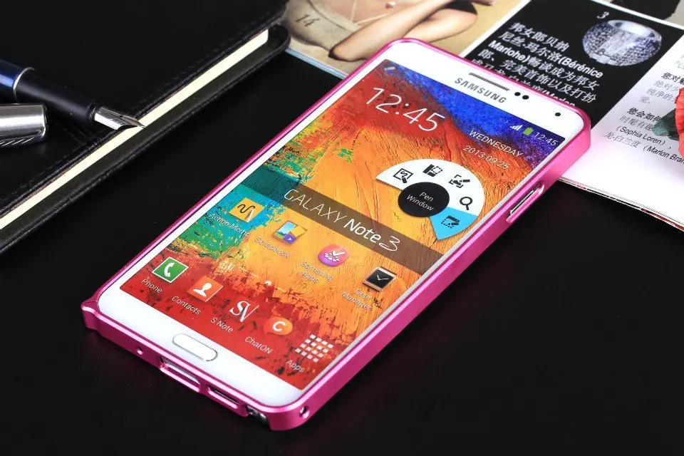 2014 new arrive 0.7mm Ultra Thin Slim Metal Aluminum Hard Chrome case for Samsung Galaxy N9100 Note3 high quality hot! | Электроника