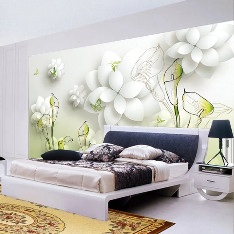 3d обои на заказ китайский бесшовный ТВ фон Фреска покрытие цветы Большая фреска