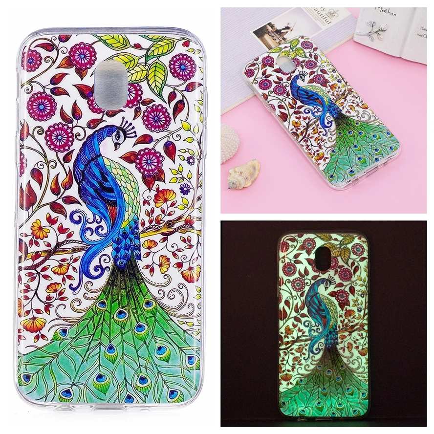 Ночь светящийся Силиконовый ТПУ для Coque samsung Galaxy J3 2017 чехол Чехол Fundas J330 корпуса |