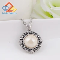 imitation pearls necklace long fringe flowers pendants evening jewelry