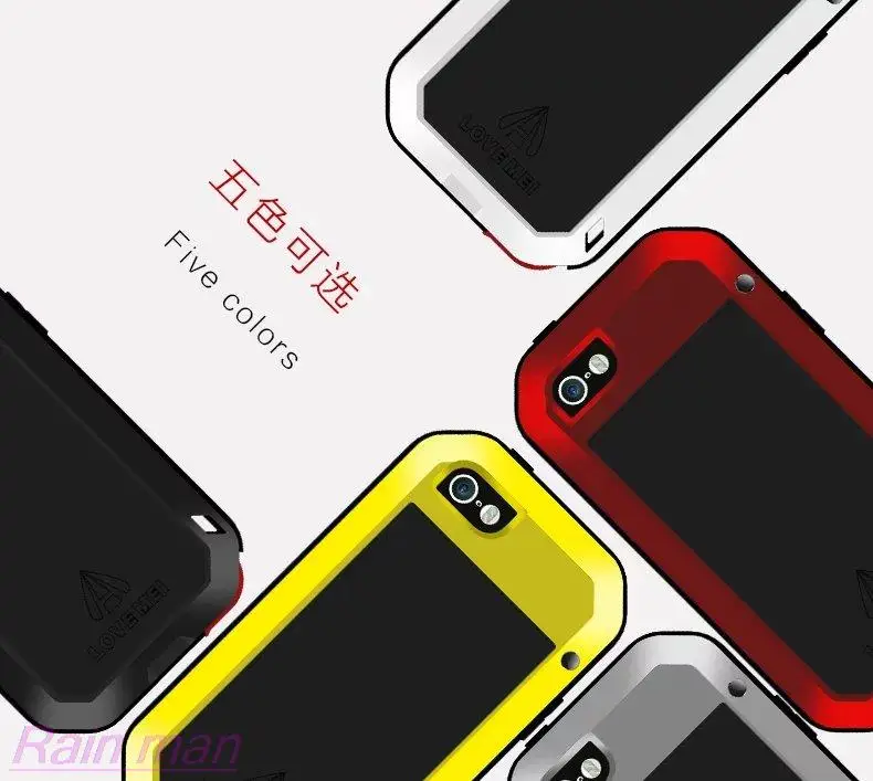 Для Apple iPhone SE, для iPhone 5S,, Love Mei Spuer, водонепроницаемый алюминиевый чехол, стекло+ Алюминиевый металлический защитный чехол