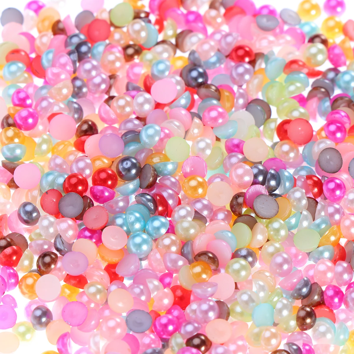2000pcs Imitation Pearl ABS Beads Flat Back Cabochons For Craft DIY Gift Making Clothes Wedding Decorat | Дом и сад