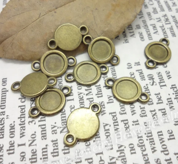 Подвески в круглой оправе 43 шт. подвески виде коннекторов из античной бронзы