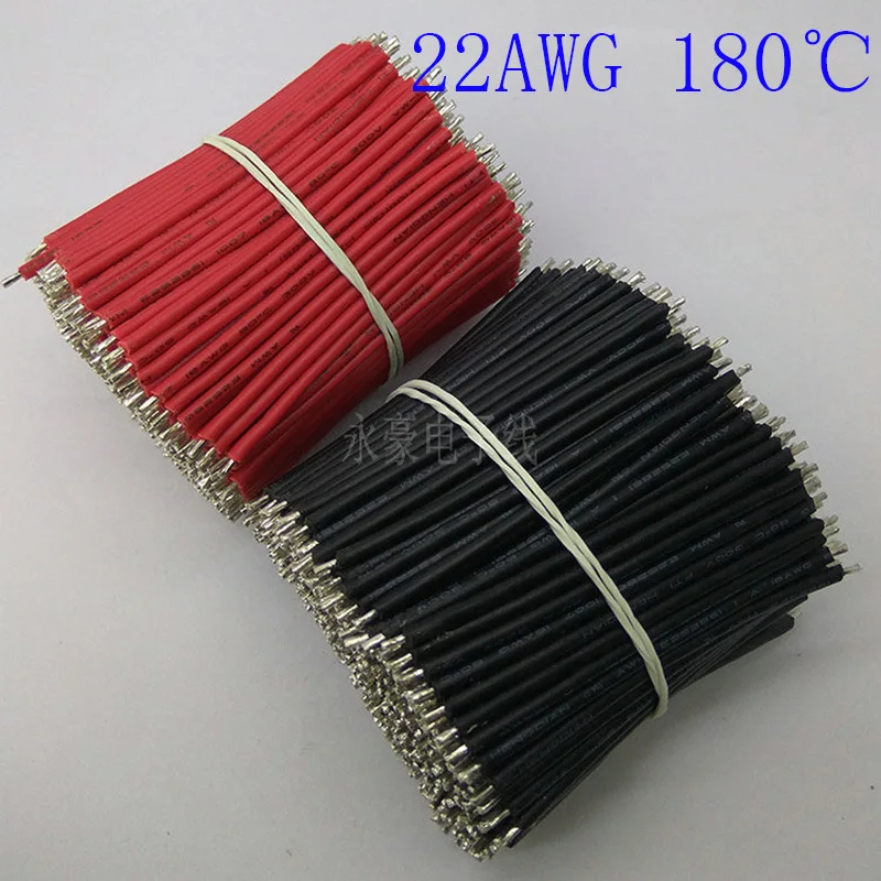 1000 шт 150 мм 180 градусов 3239 * 22AWG красный и черный с оловянной проволокой DIY панельный
