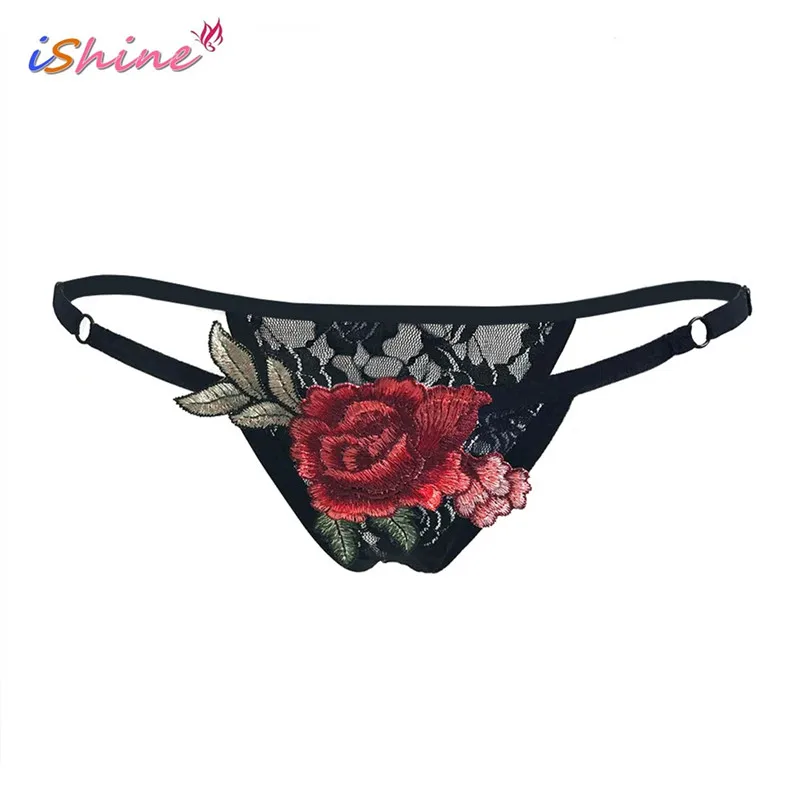 IShine culotte femme Сексуальная Вышивка Нижнее белье женские сексуальные трусики Мини