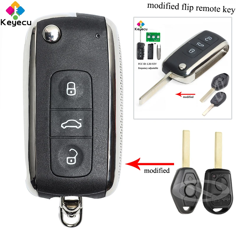 KEYECU модифицированный Bentley стиль EWS Регулируемая частота флип дистанционный ключ