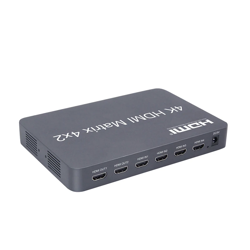 SZBITC 4K HDMI матрица 4x2 Выключатель HDMI делитель 4 в 2 Выход V2.0 EDID Full HD 1080P@ 60 Гц 3,5 мм аудио выход с ИК-пультом дистанционного управления
