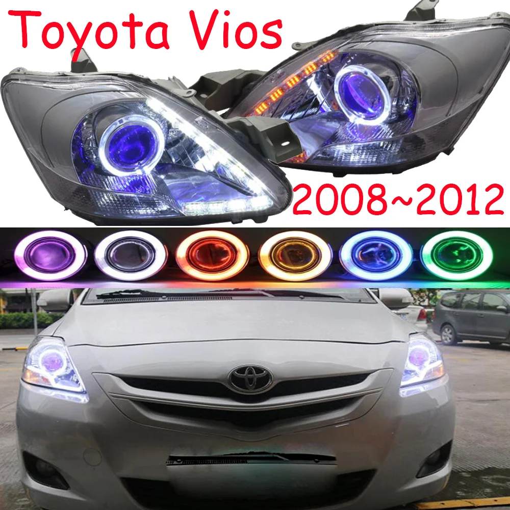2 шт бампер лампы для VIOS фары 2008~ 2012 года автомобильные аксессуары фары DRL ходовые огни Биксеноновые Противотуманные фары с ангельскими глазками