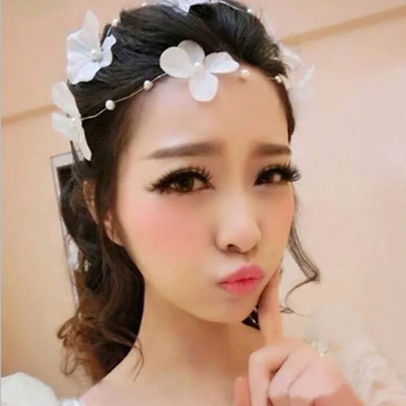 FPRSEVEN корейские свадебные аксессуары для волос с белыми жемчужинами и