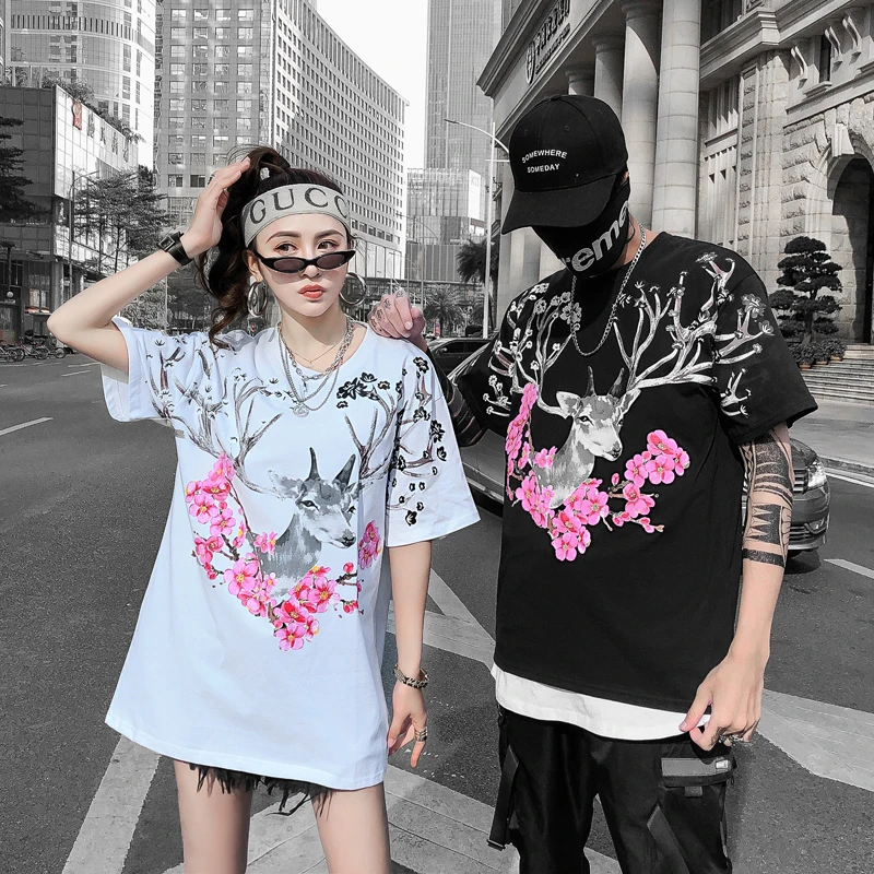 2019 Американский и Европейский пары летняя одежда Сика олень хип-хоп короткий