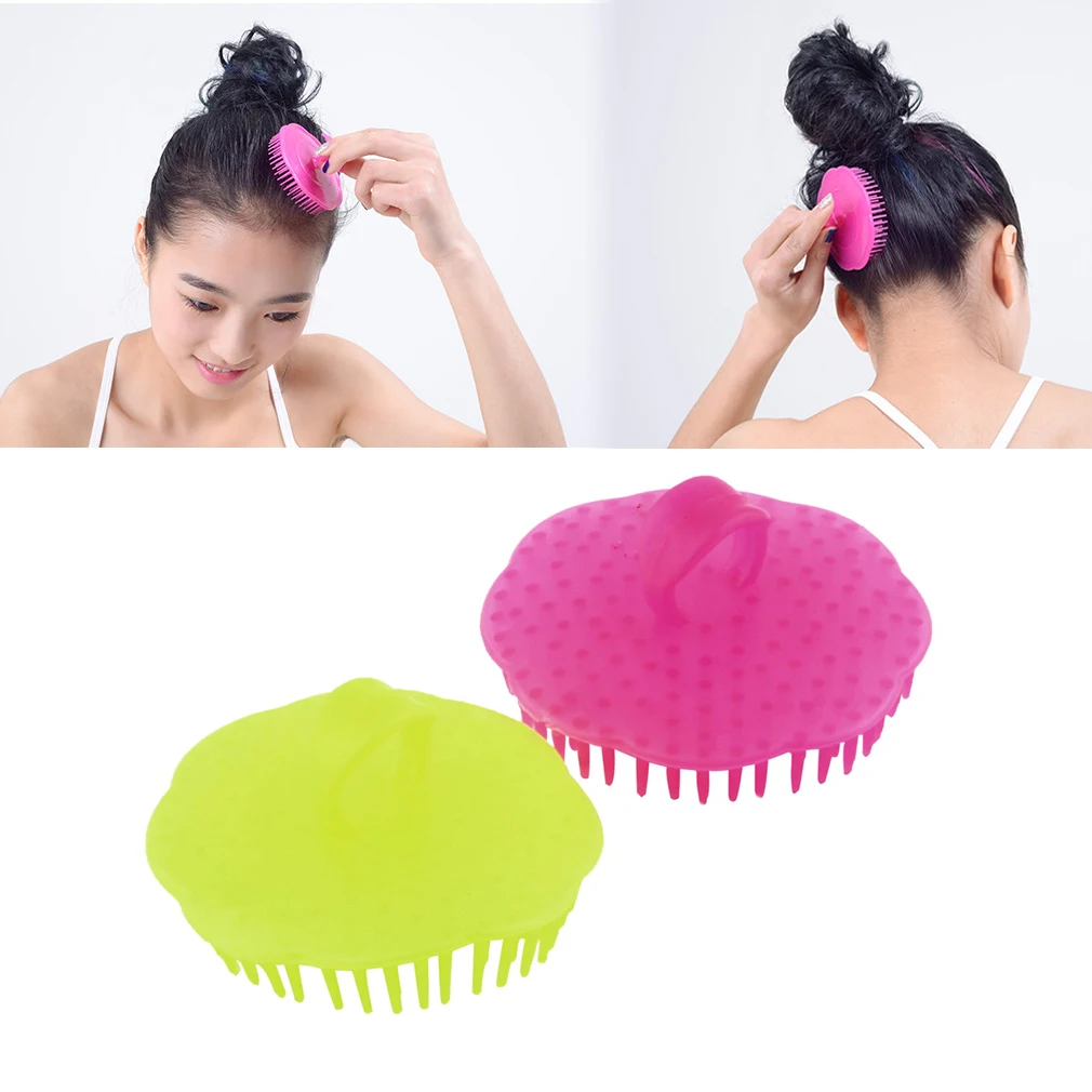 Случайный цвет мытье шампунем Массажная щетка для волос Массажер расческа