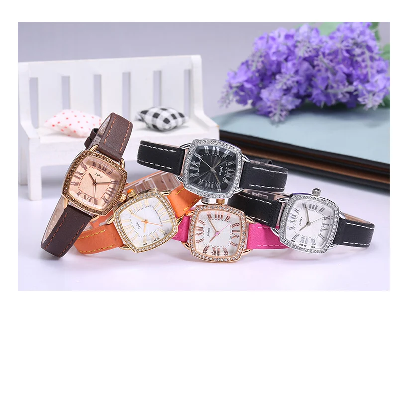 

Lady Women's Watch Japan Quartz Hours Elegant Clock Fine Fashion Dress Bracelet Real Leather Cute Rome Girl's Gift Julius 630