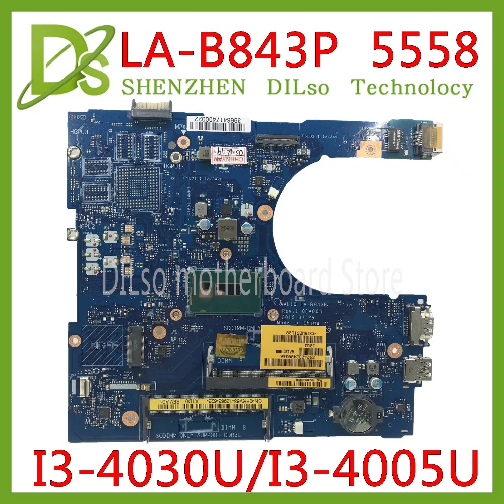 KEFU LA-B843P CN-0FRV68 для DELL FRV68 5458 5558 5758 материнская плата для ноутбука I3-4030U/I3-4005U GM LA-B843P REV: 1,0 работа 100% KEFU LA-B843P CN-0FRV68 для DELL FRV68 5458 5558 5758 материнская плата для ноутбука I3-4030U/I3-4005U GM LA-B843P REV: 1,0 работа 100%