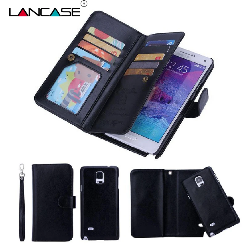 Чехол LANCASE для Samsung Note 4 съемный кожаный чехол бумажник Galaxy S7 Edge S6 5 S8 Plus|for samsung galaxy|s6