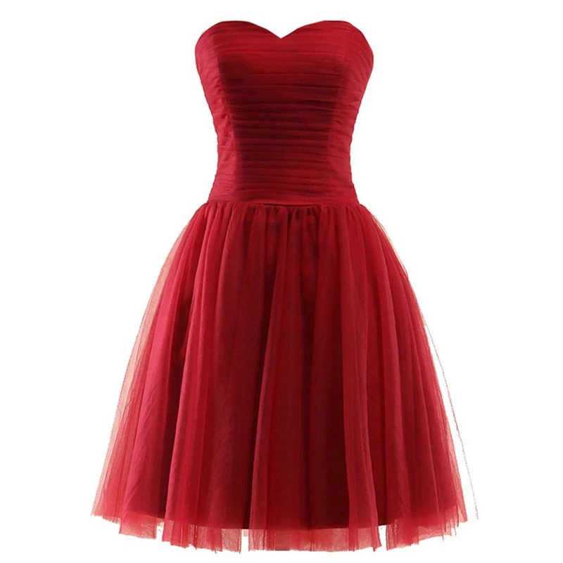 JaneyGao Short Prom Dresses For Women Elegant Tulle Sweetheart Sleeveless White Royal Blue Green Red Formal Gown 2019 | Свадьбы и