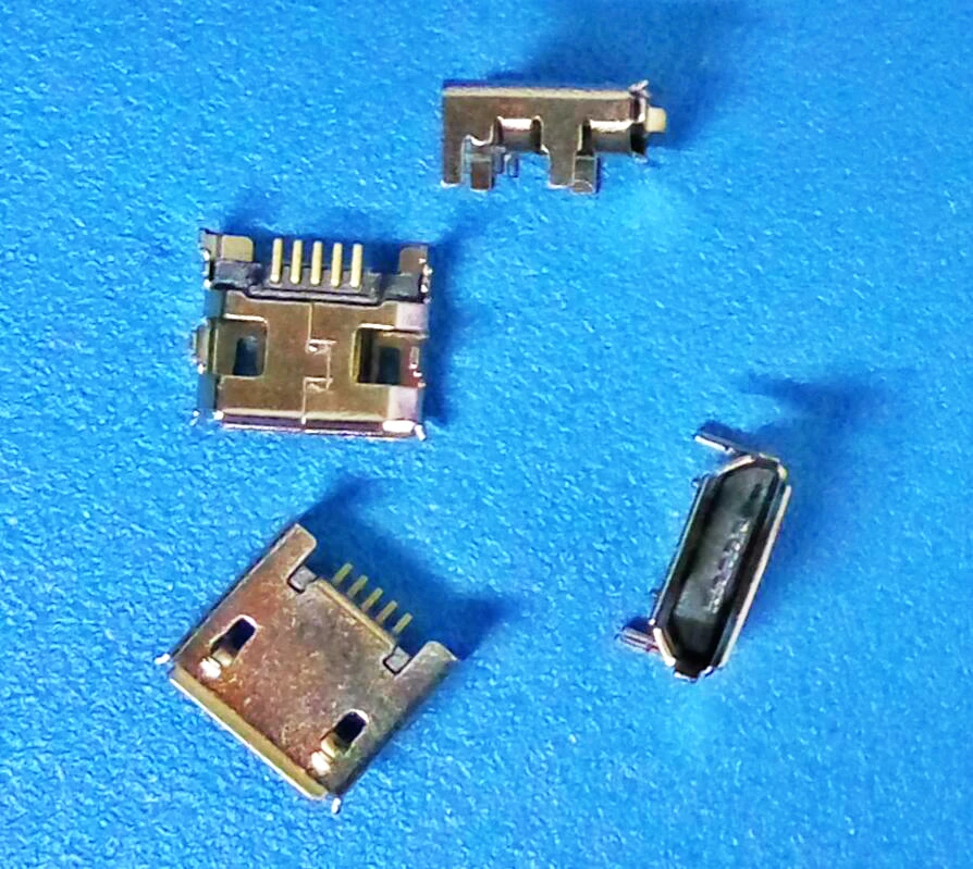 50 шт. разъем Micro USB 5pin seat Jack usb Четыре ножки 5P вставляемые пластины Mini коннектор