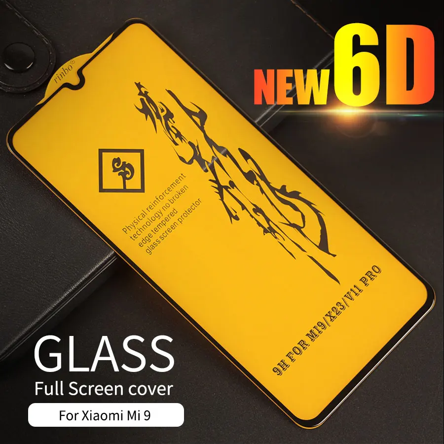 6D Полный Клей закаленное стекло для Xiaomi mi 9 Защитная пленка экрана прозрачная