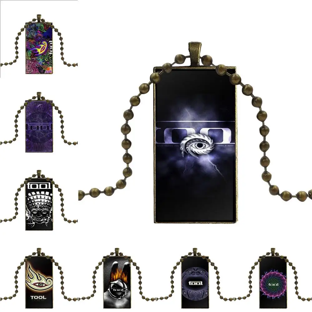 Инструмент металлический логотип рок группы для женщин Стекло Колье с кабошоном