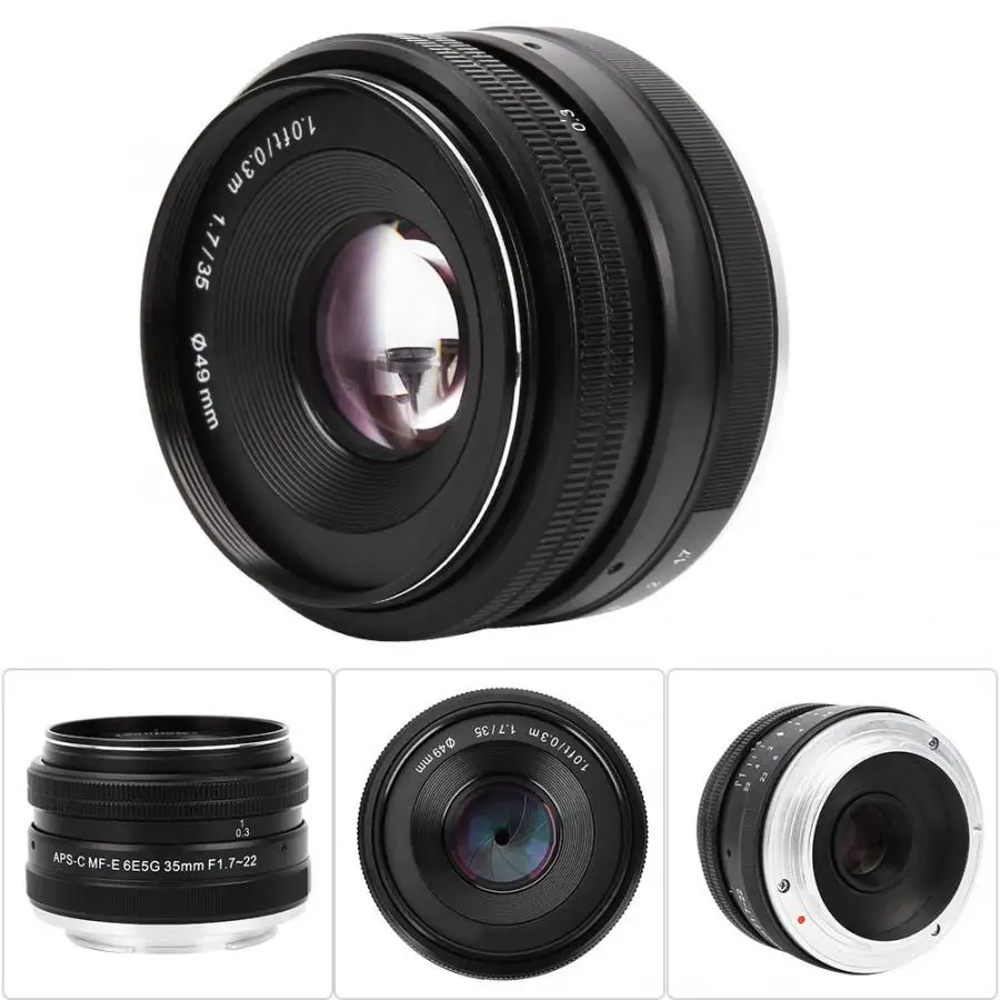 35 мм F1.7 ручная фокусировка Prime фиксированный объектив для sony E Mount беззеркальная камера lente para celular Объективы