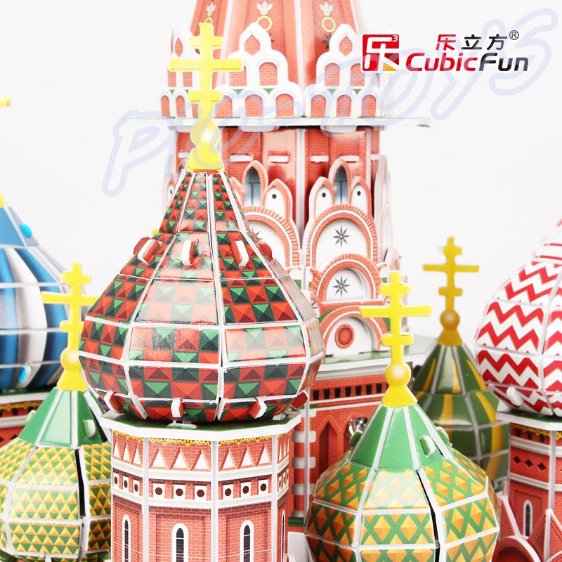 New Arrival Gift ST.Basil's Cathedral 3D Puzzles LED Display Model Building Toys Education DIY Stereopsis Training Handmade Game | Игрушки