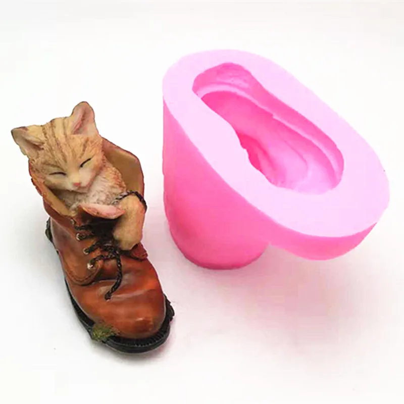 3D кожаная обувь силиконовая форма в виде кота DIY Шоколадный леденец, пудинг силиконовая форма для свеч гипса Мыло Плесень Торт украшения инструменты