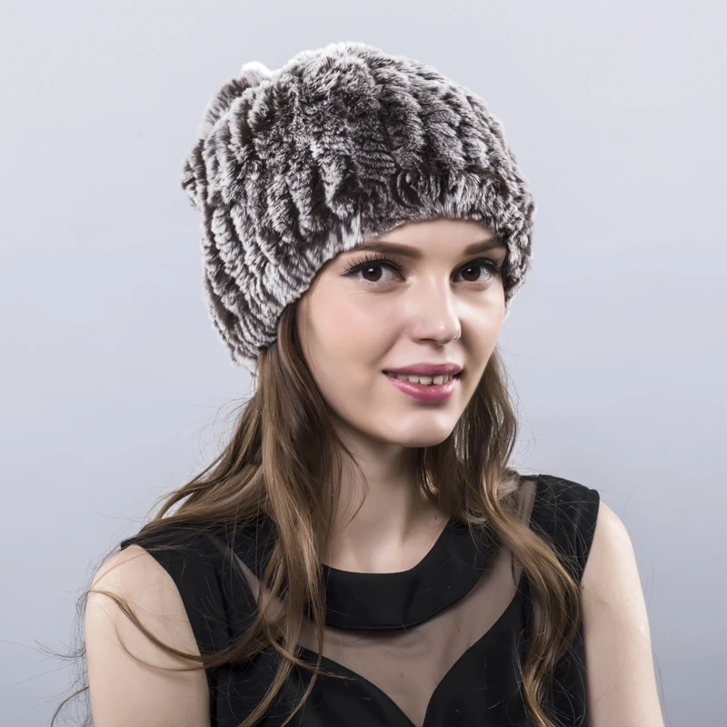 Женский Теплый вязаный шарф повседневная шапка с помпоном из натурального