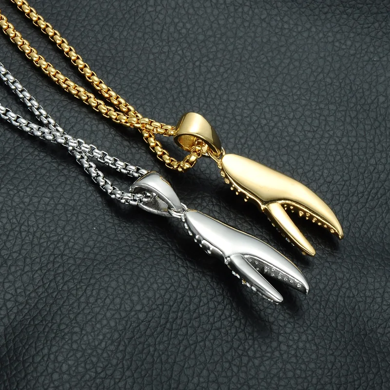 Мужские Блестящие плоскогубцы лобстер в стиле хип хоп мужское ожерелье из