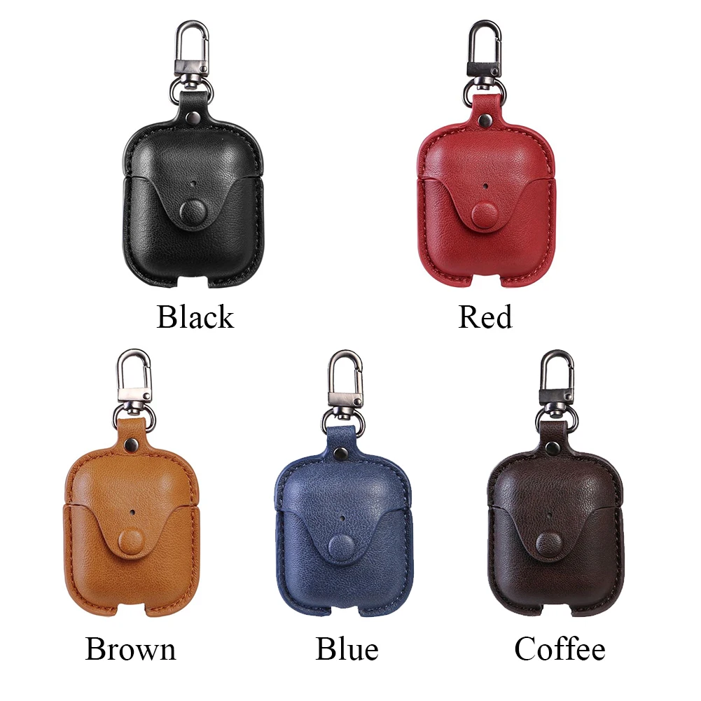 Storage Bag Multicolor Protective Cover Wireless Headphones Simple Ultra Thin Artificial Leather Earphone Case For Airpods 2 | Электроника