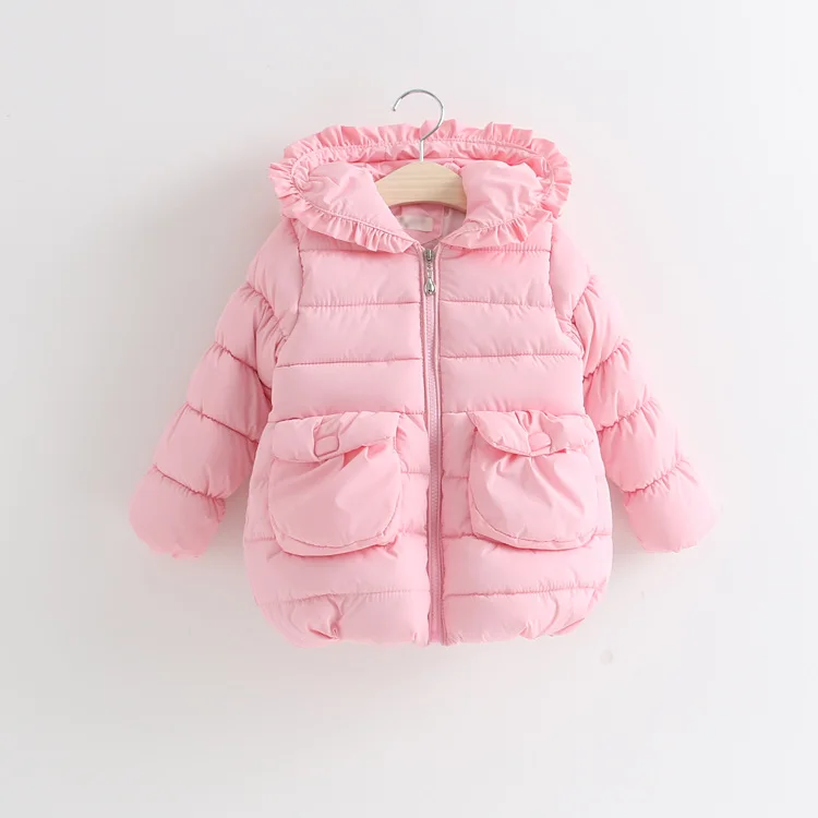 Новые 2016 Милые Девушки Зимой Пуховик С Капюшоном Пальто Детей теплый Толщиной