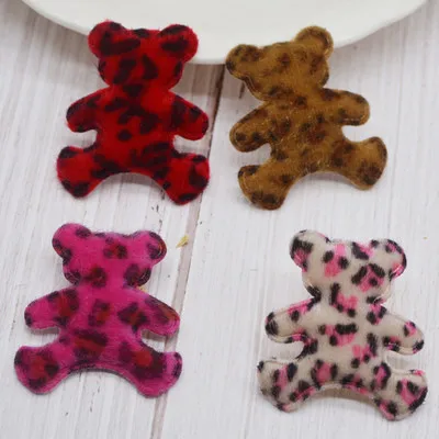 

Sew on 4.8*4.3cm 30pcs/lot Mink fur leopard bear Padded Patches Appliques For Clothes Sewing Supplies Decoration