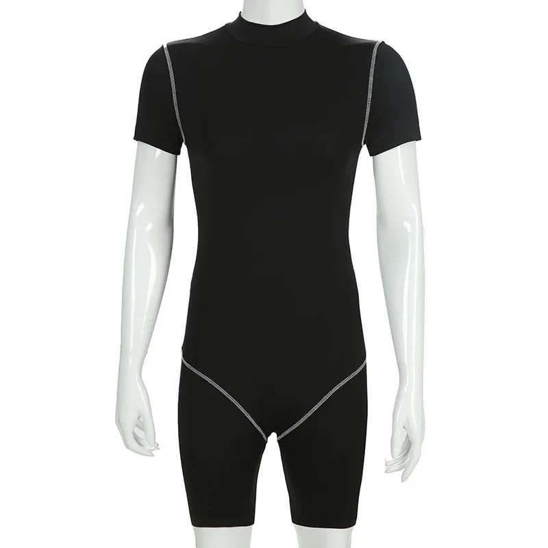 Fitshinling Athleisure Fitness Short Jumpsuit Women Rompers Bodybuilding Sexy Slim Playsuit Sportswear Summer Body Jumpsuits | Женская