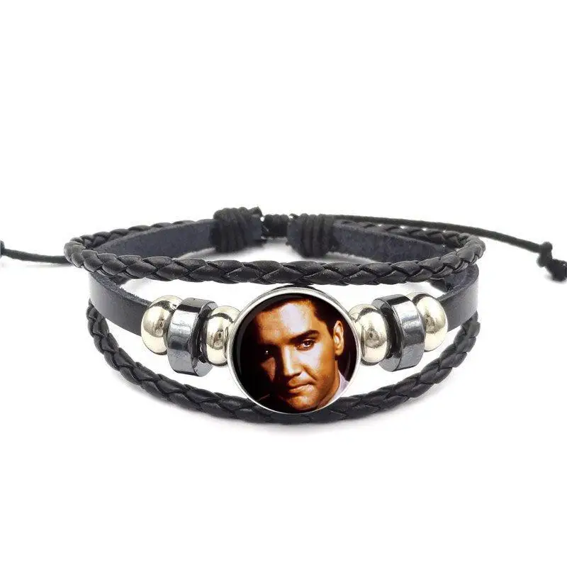 Роскошные брендовые ювелирные изделия EJ glazed Elvis Presley стеклянный кабошон черный