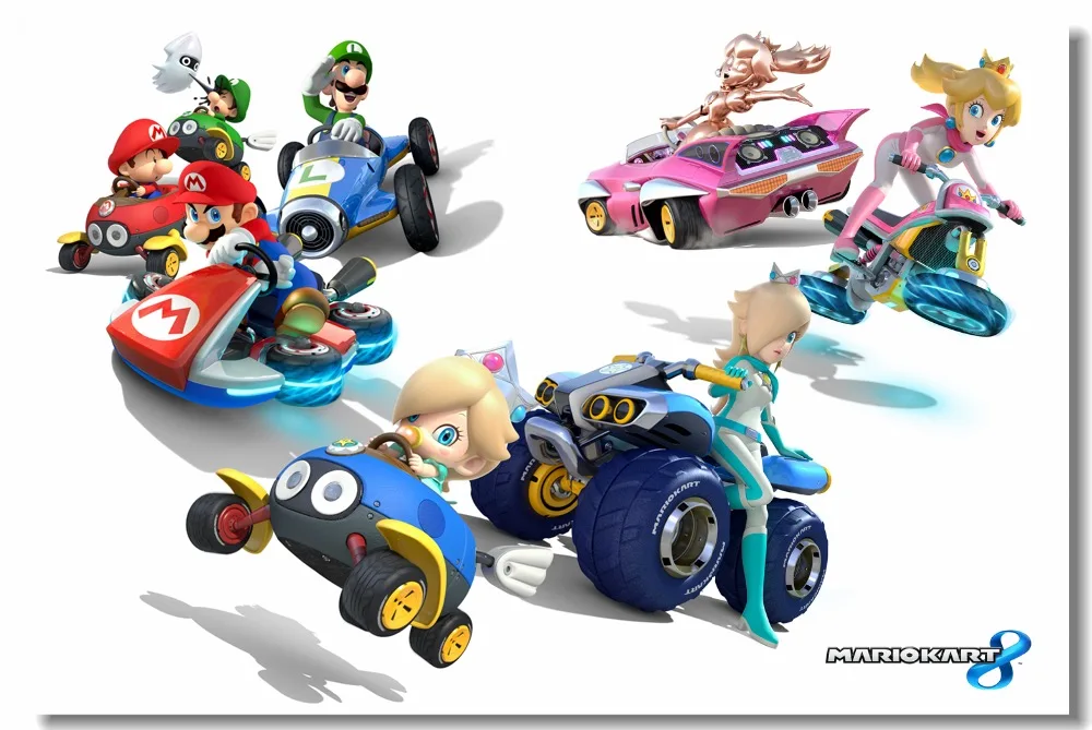 Настенная роспись Bowser Koopa Kart боевой постер мариоарт 8 Луиджи настенные наклейки