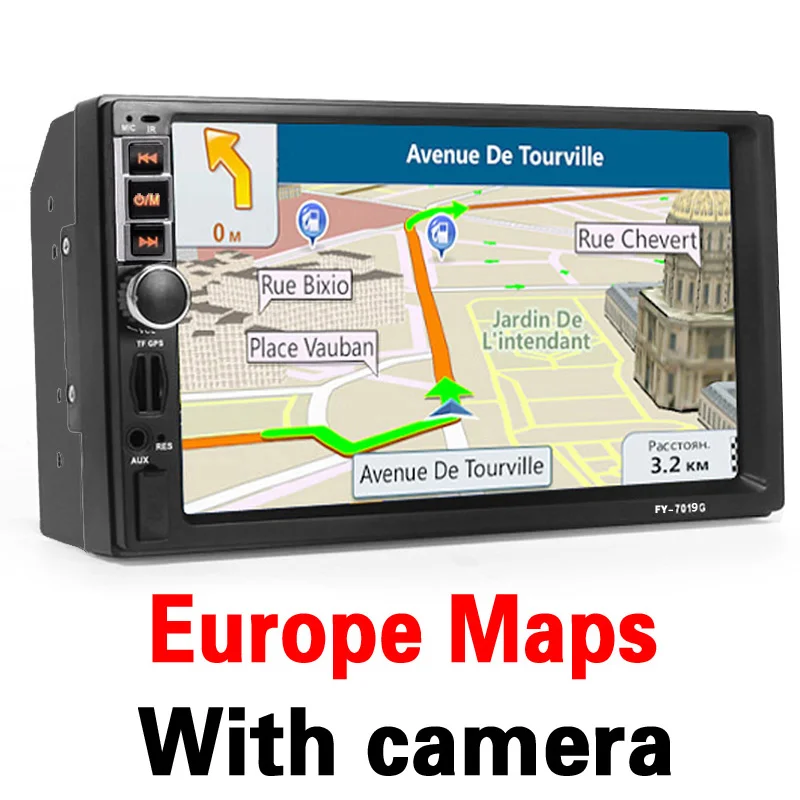 Europe Maps 2 din Автомобильный мультимедийный плеер GPS навигация Bluetooth Радио AUX mp3 MP4 MP5 стерео аудио Авто электронная Авторадио 2din без DVD - Цвет: Europe Maps