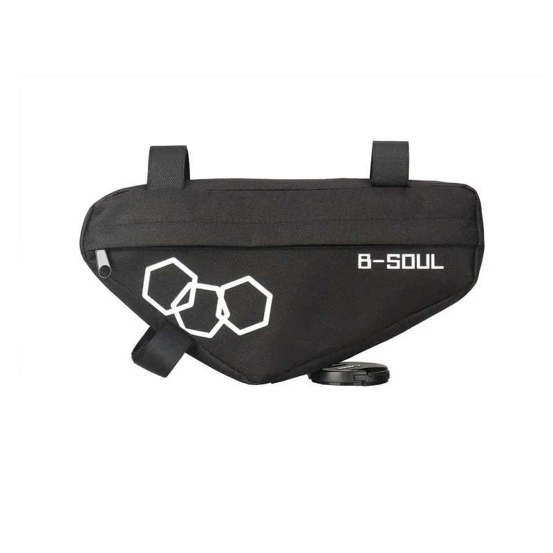 Черный B-SOUL велосипедная сумка передняя труба рамка для телефона Водонепроницаемая велосипедная сумка треугольный чехол Рамка Держатель Аксессуары для велосипеда - Цвет: Черный