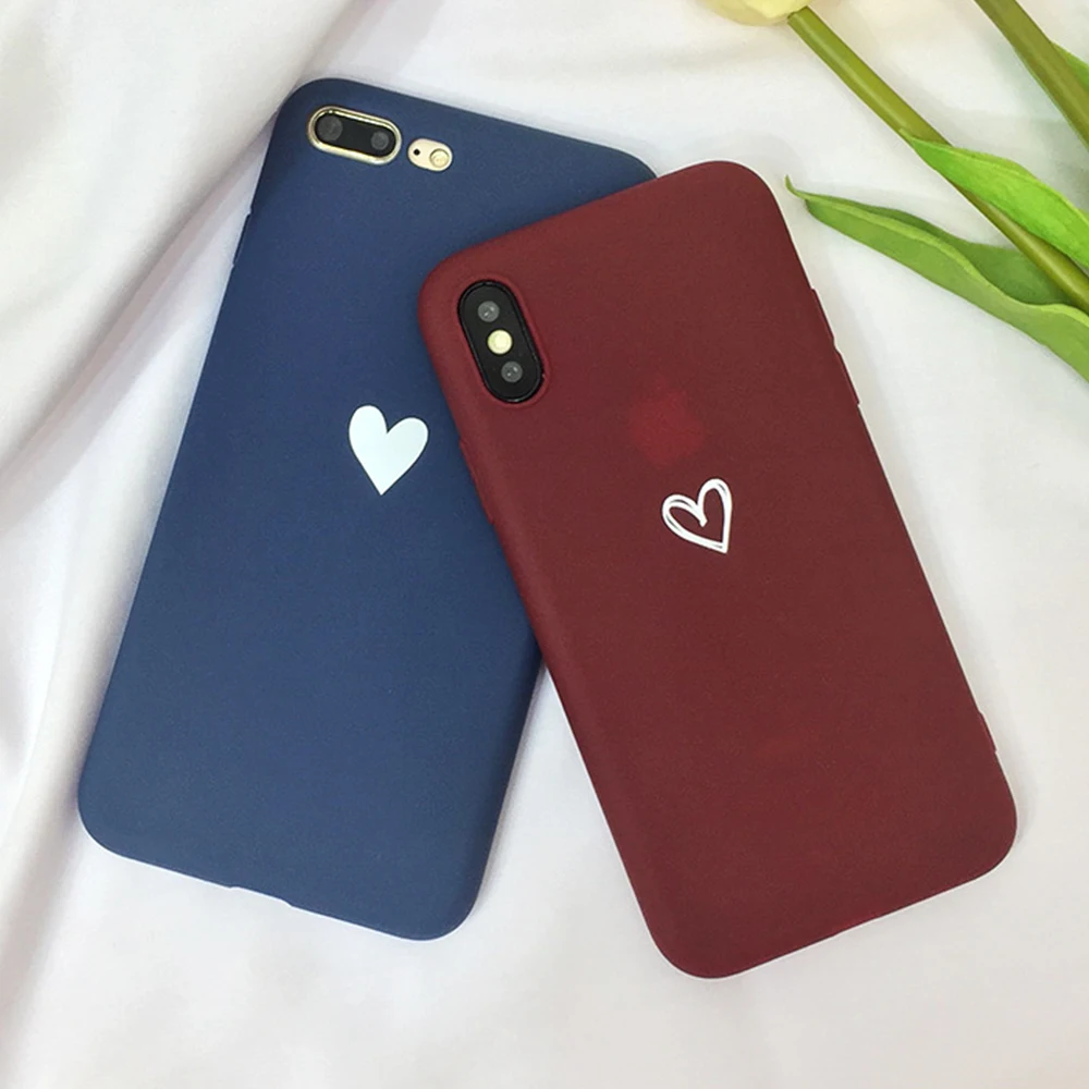 2019 новый маленький чехол для телефона Love рельефный однотонный мягкий все