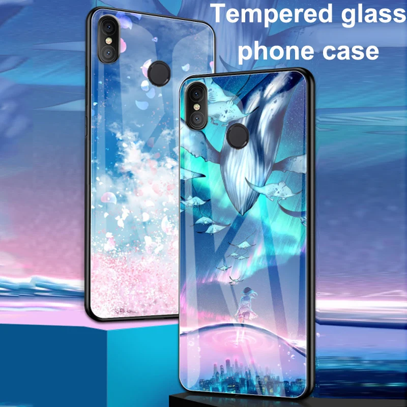 Для Xiaomi mi A2 мобильный чехол для телефона из закаленного стекла жесткий задняя