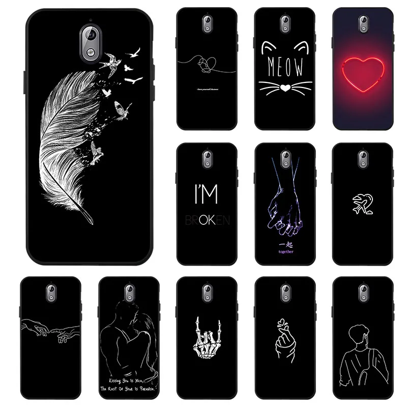 Чехол для Nokia 2.1 Nokia TA-1080 Чехлы TPU с узором для телефона Черный силиконовый чехол Nokia2.1.